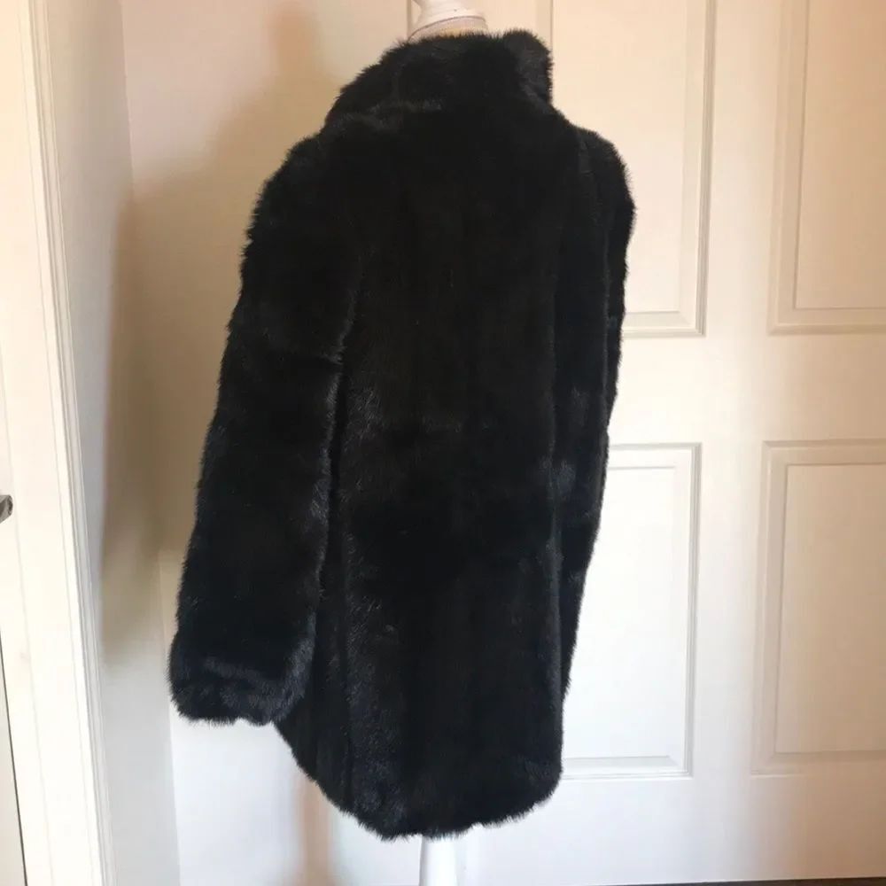 Mariel Faux For Coat  Large Vintage Black - Picture 5 of 14